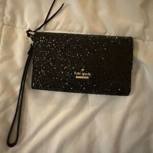 Kate Spade Black Sparkle Phone Wristlet
